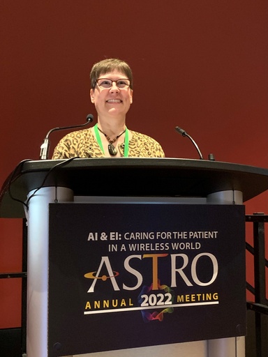 Carryn Anderson speaking at ASTRO 2022