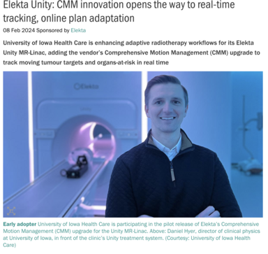 Daniel Hyer, PhD in front of the MR-Linac