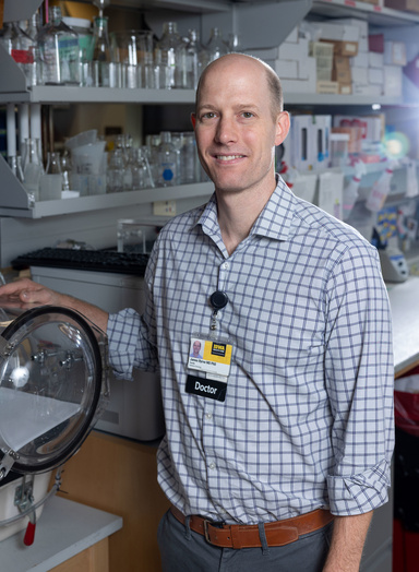 James Byrne, MD, PhD, assistant professor of radiation oncology at UI Health Care and a member of Holden Comprehensive Cancer Center