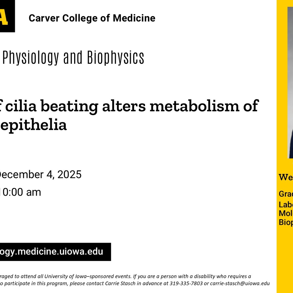 Molecular Physiology and Biophysics Workshop, Weijie Du promotional image