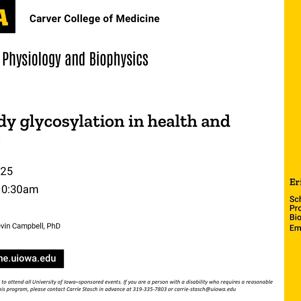 Molecular Physiology and Biophysics Seminar- Eric J. Sundberg, PhD promotional image