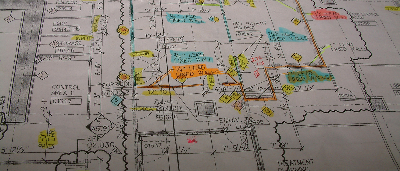Image of the plans for the Center of Excellent in Image Guided Radiation Therapy