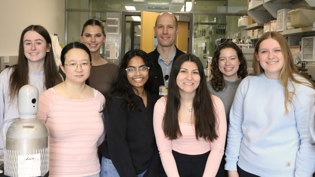 Portrait of James Byrne and his lab staff