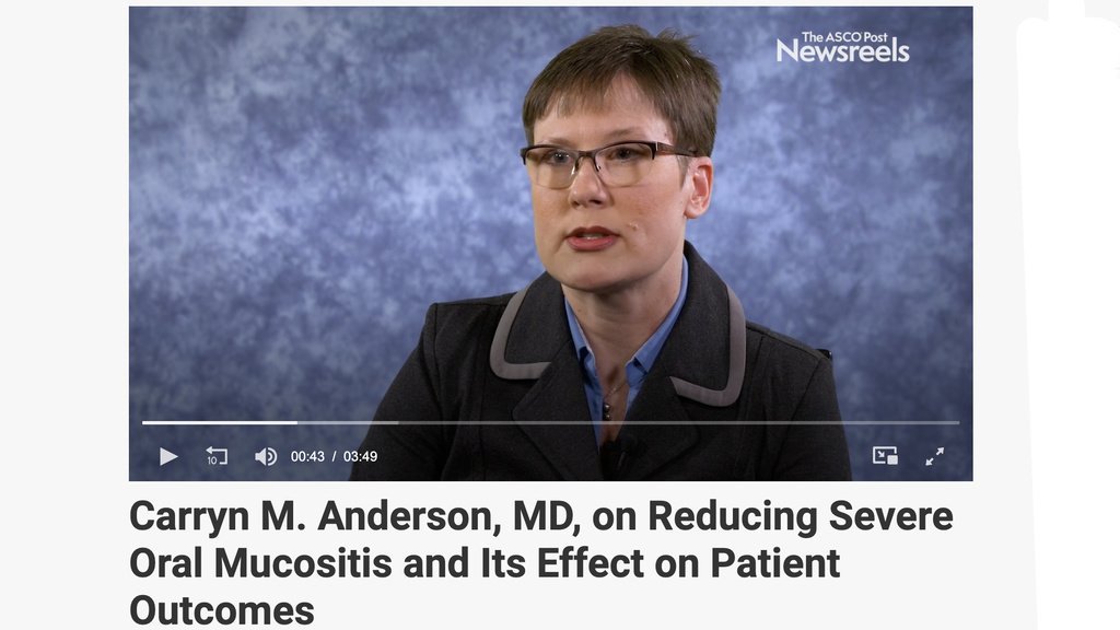 Screenshot of Carryn Anderson presenting at ASCO 2020