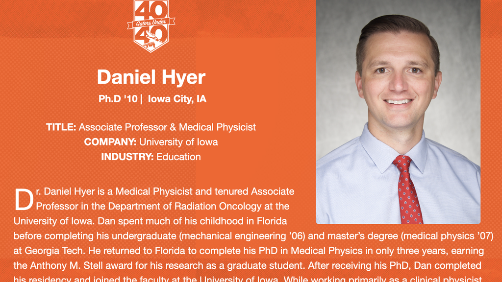 Dan Hyer awarded Gator 40 under 40 accolade