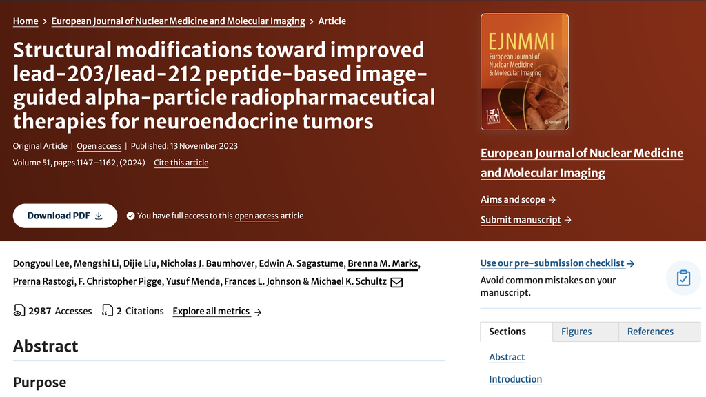 Screenshot of Mike Schultz's research