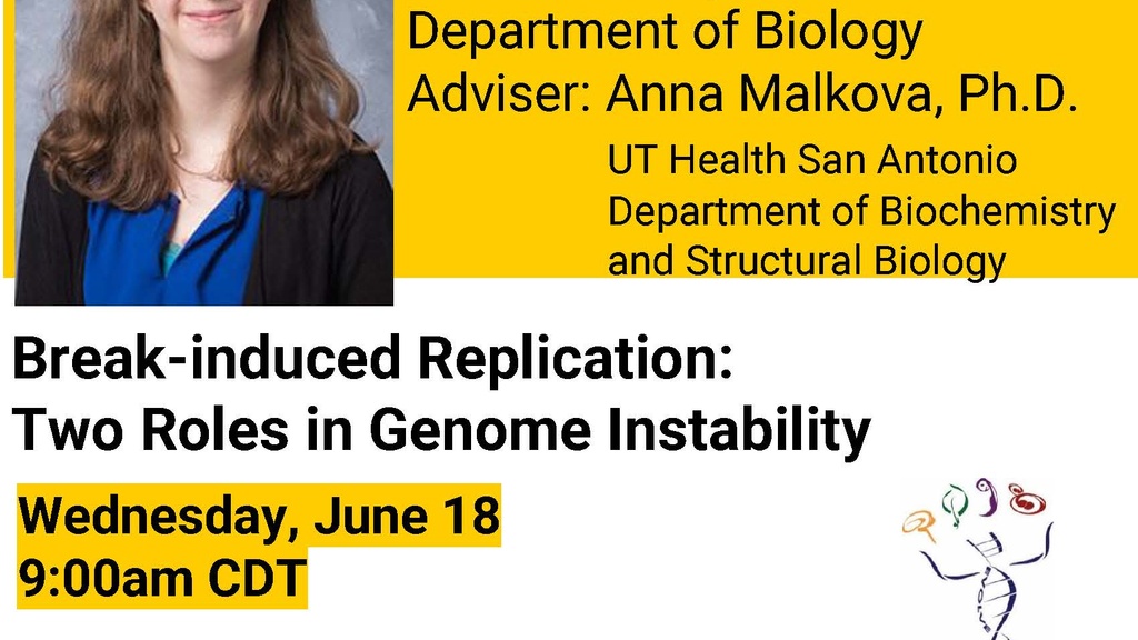 Dissertation Seminar: Break-induced Replication: Two Roles in Genome Instability promotional image