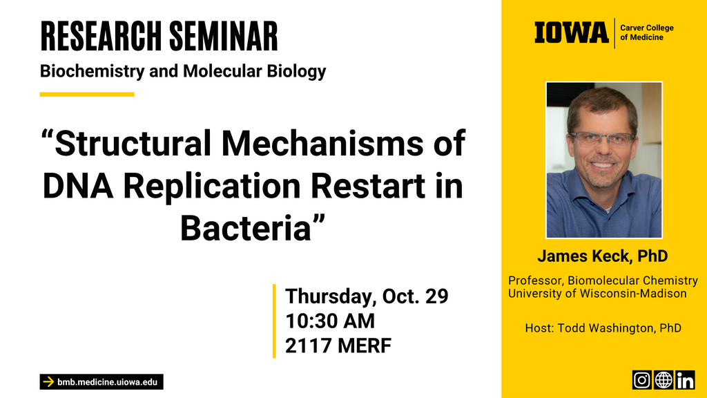 Biochemistry Seminar: "Structural Mechanisms of DNA Replication Restart in Bacteria" promotional image