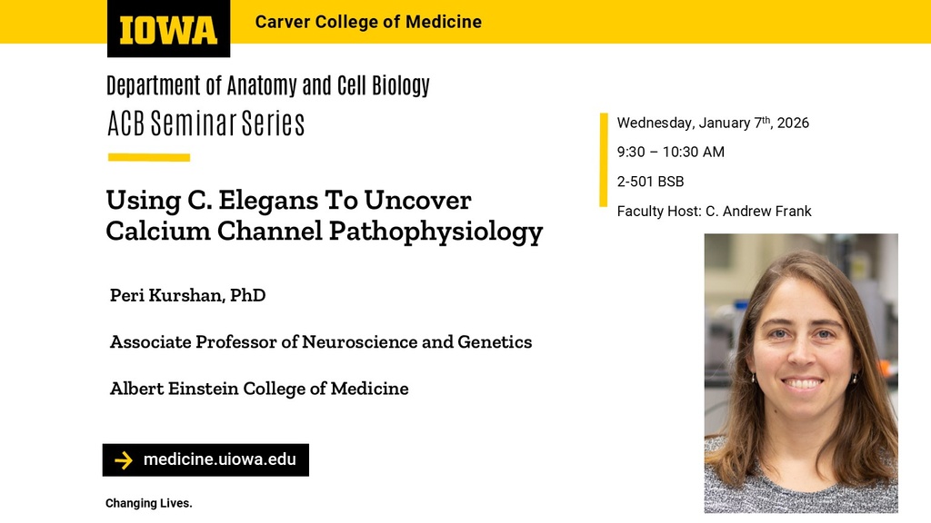  ACB Seminar Series - Dr. Peri Kurshan  promotional image